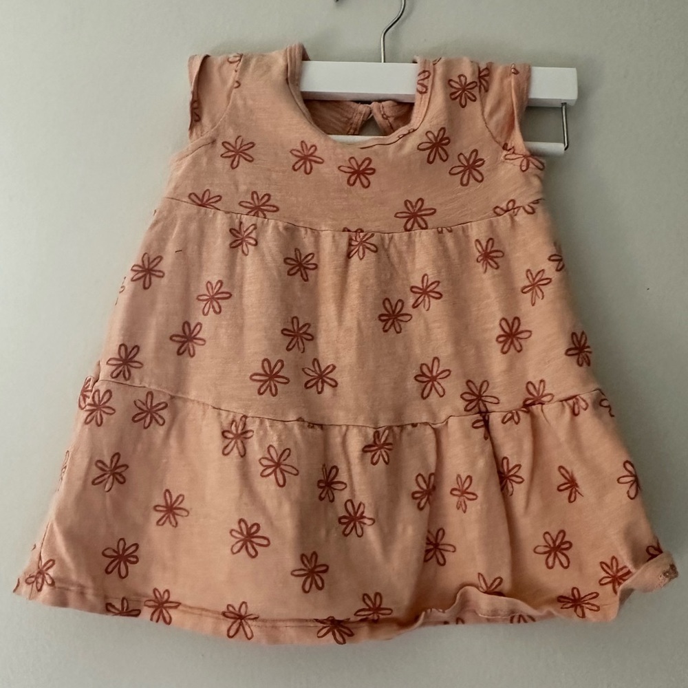 Little co by Lauren Conrad sleeveless orange pink floral dress size 12 months